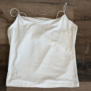 GAZE Brand Elegant White Women's Thin Spaghetti Strap Crop Top Size Small
